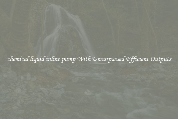 chemical liquid inline pump With Unsurpassed Efficient Outputs