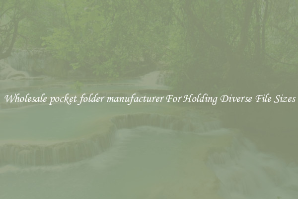 Wholesale pocket folder manufacturer For Holding Diverse File Sizes