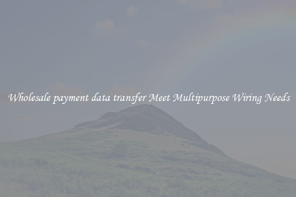 Wholesale payment data transfer Meet Multipurpose Wiring Needs