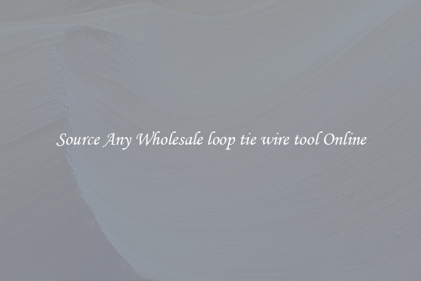 Source Any Wholesale loop tie wire tool Online